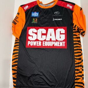 Black and Orange Men's Short Sleeve Racing Tee